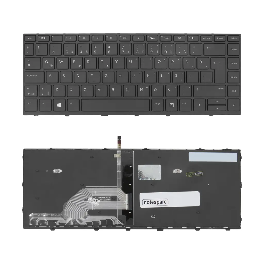 HP Uyumlu ProBook 430 G5 440 G5, 445 G5 Klavye TR - Işıklı Siyah Çerçeveli