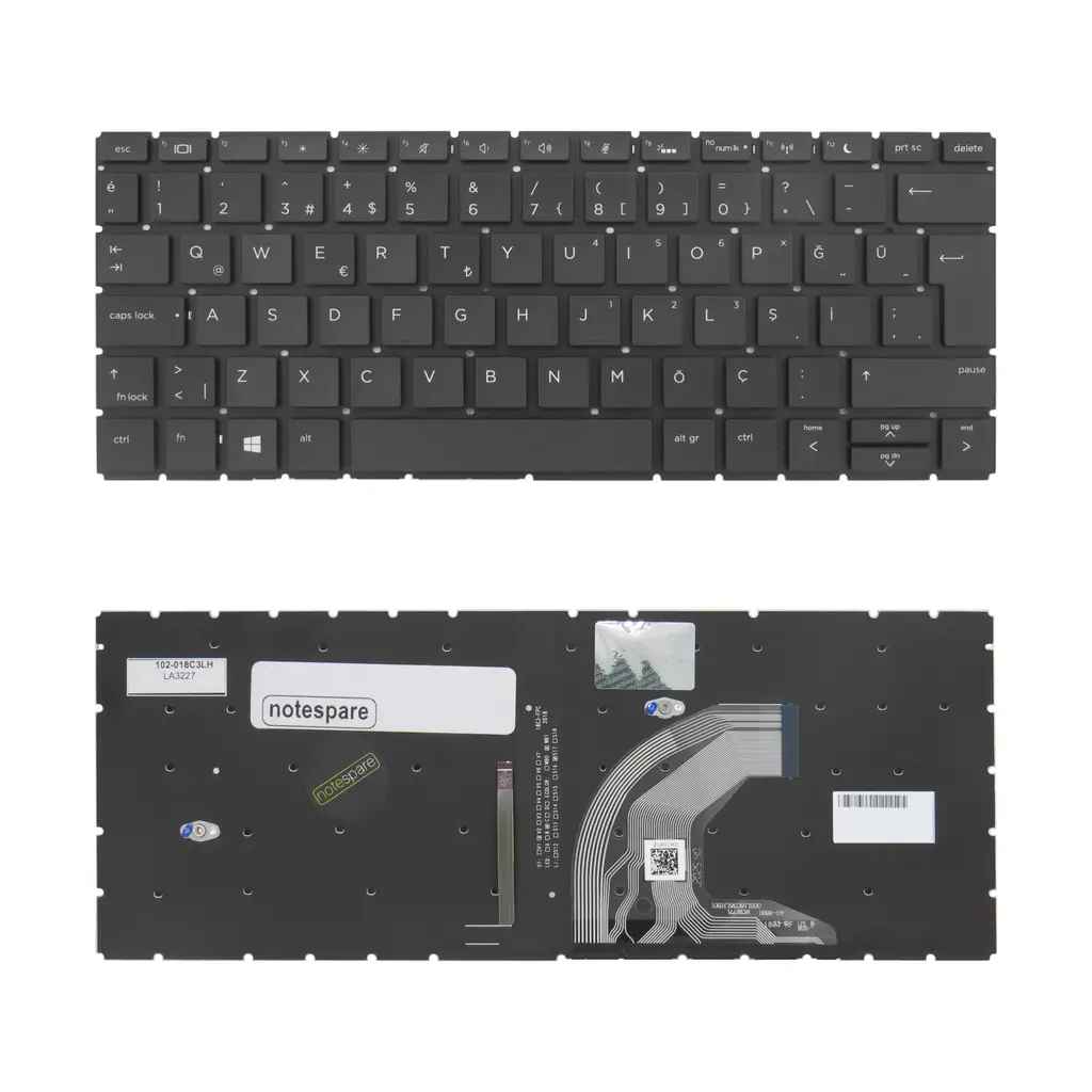 Hp Uyumlu ProBook 430 G6 (9WB69EC), 430 G6 (9WS40EC), 430 G6 (9WS71EC) Klavye TR - Işıklı Siyah - Büyük Enter