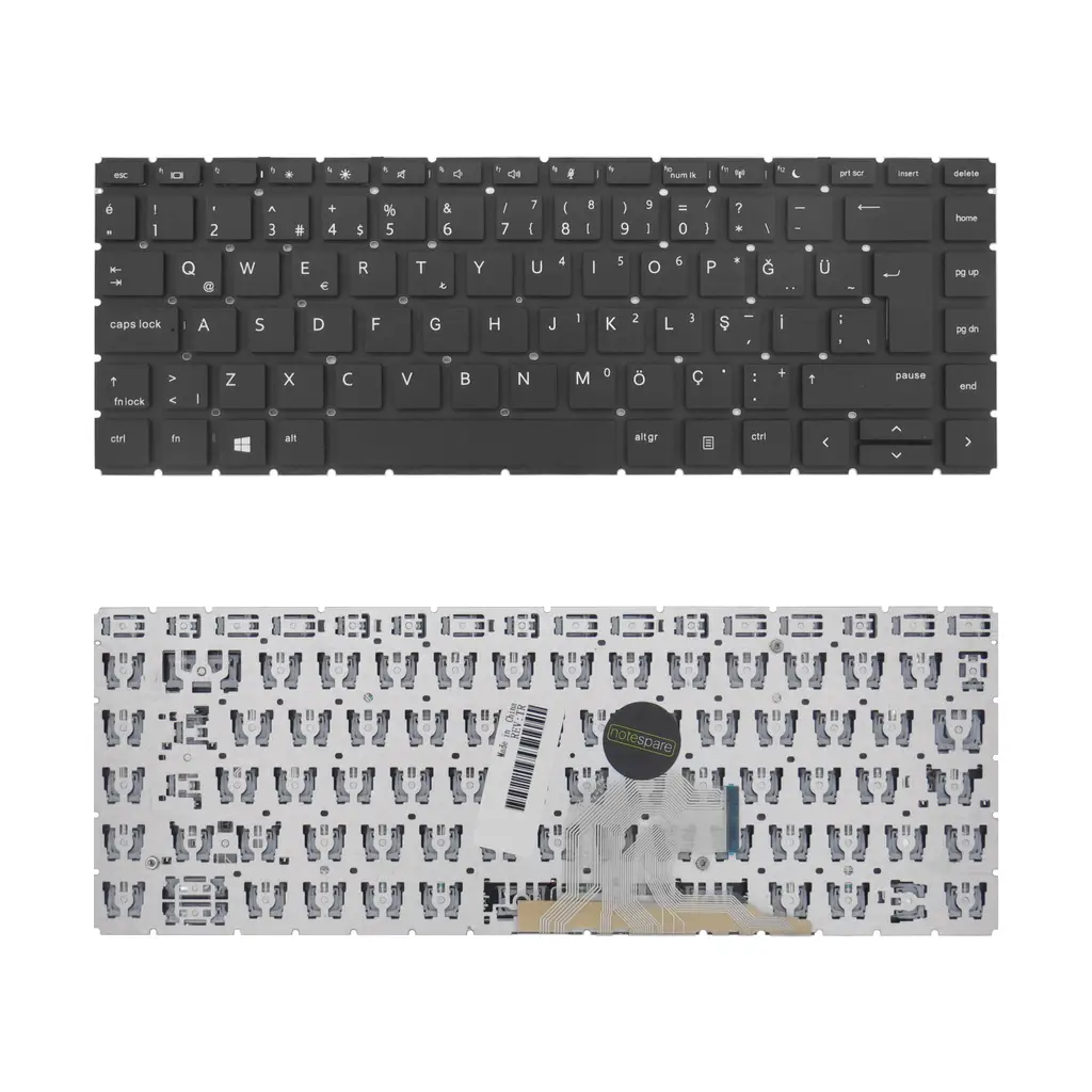 HP Uyumlu Probook 440 G6, 440 G7, 445 G6, 445 G7 Klavye TR - Siyah - Büyük Enter