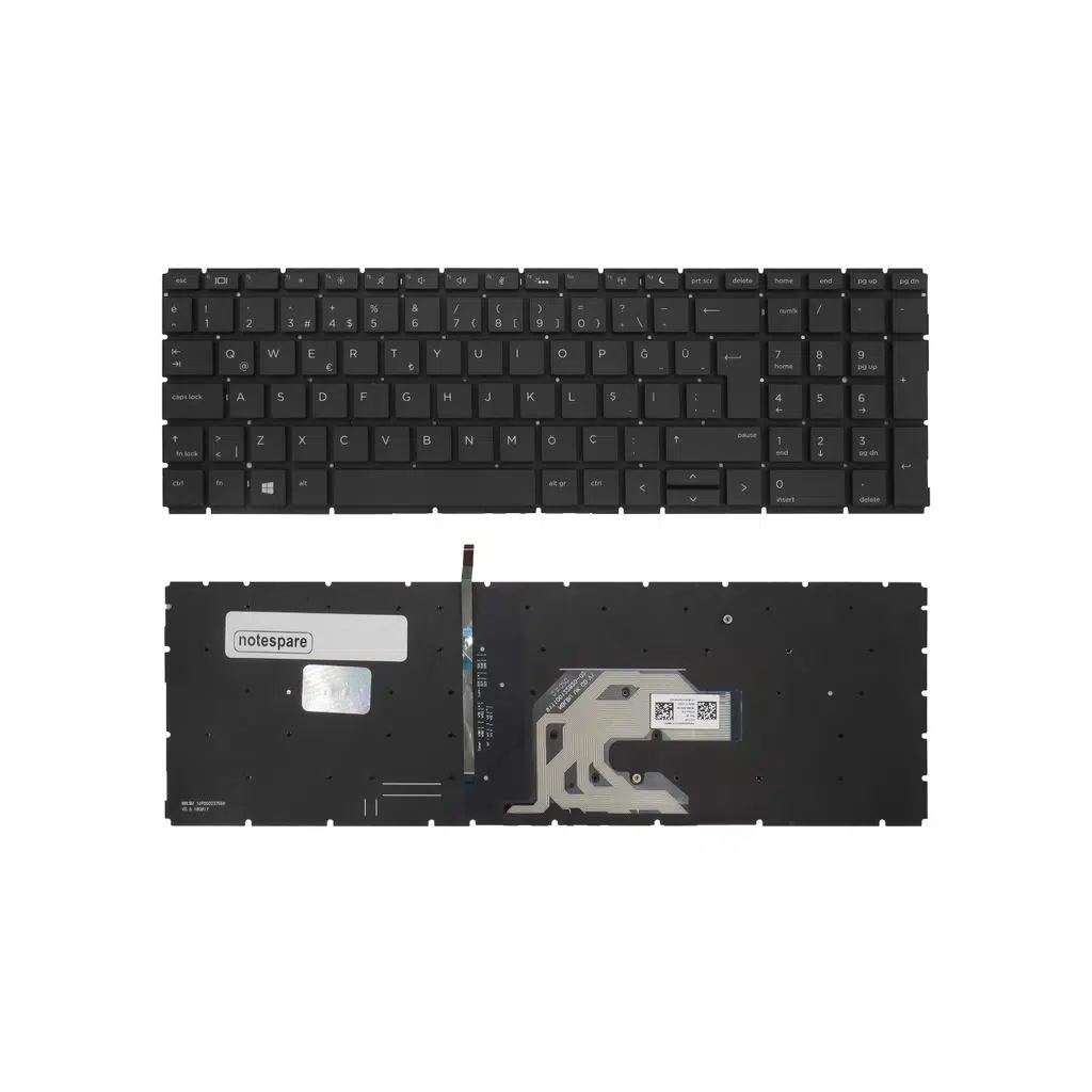 HP Uyumlu ProBook 450 G6 (6MQ73EA), 450 G6 (6MQ74EA) Klavye TR - Işıklı Siyah
