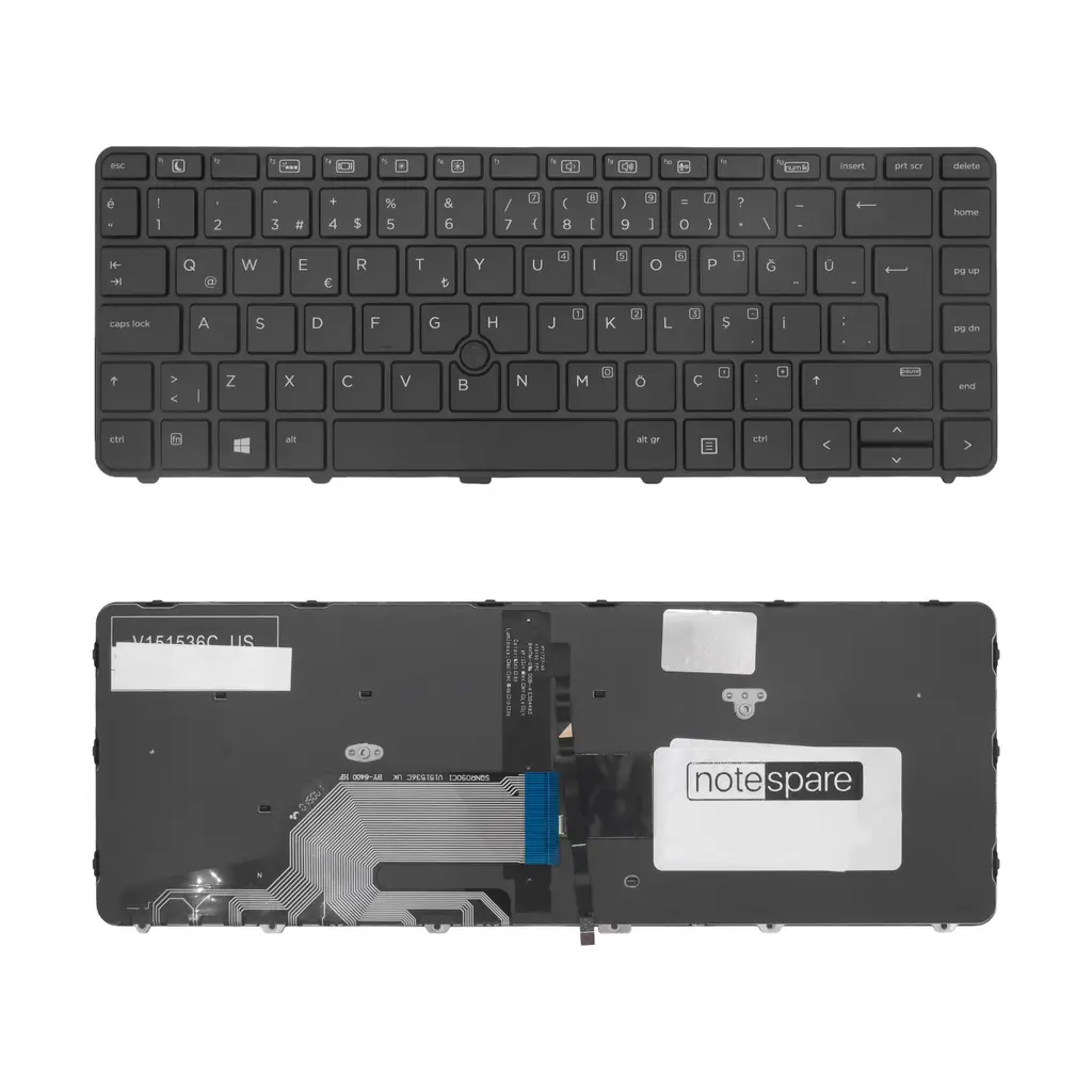 HP Uyumlu ProBook 645 G2 (Z0J11EC), 645 G2 (Z0J12EC) 645 G2 (Z2V06EA) Klavye TR - Işıklı Siyah