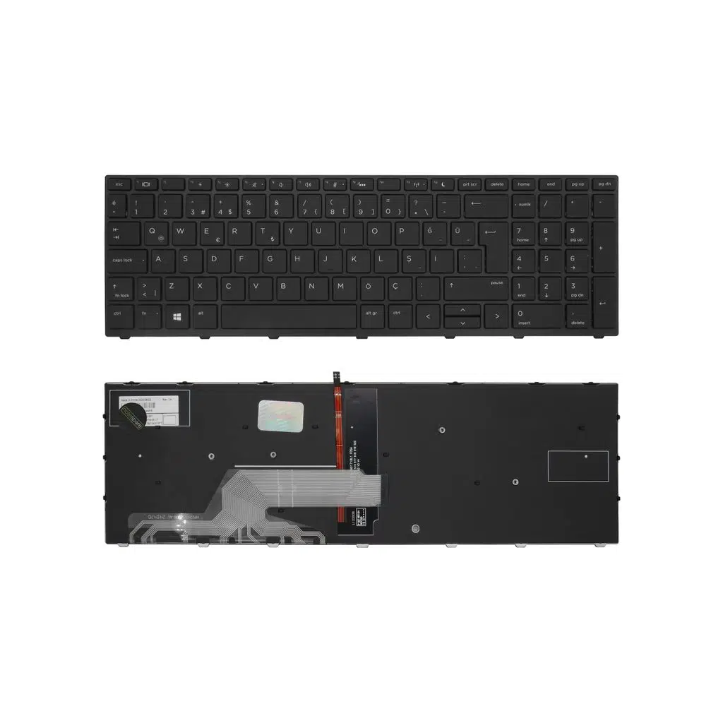 HP Uyumlu ProBook 650 G5 (7KP32EA), 650 G5 (7KP35EA) Klavye TR - Işıklı Siyah
