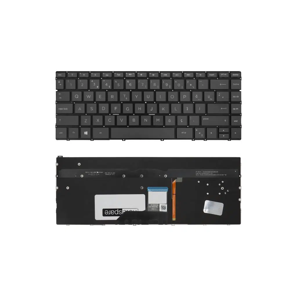 Hp Uyumlu Spectre x360 13-ac005nt 2EP15EA Klavye TR - Işıklı Siyah