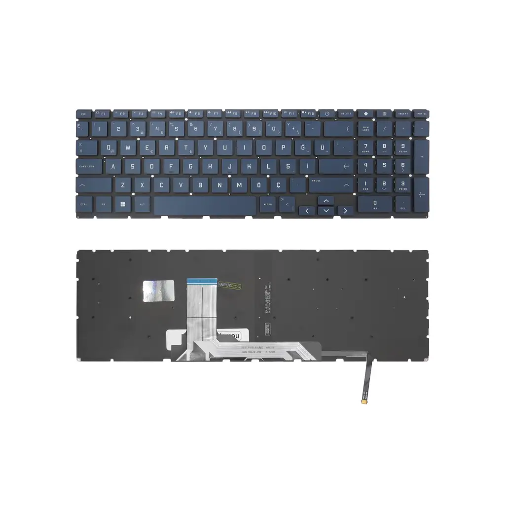 HP Uyumlu Victus 16-d1015nt (6G0E3EA), 16-d1016nt (6G0E4EA) Klavye TR - Işıklı Mavi Aydınlatma