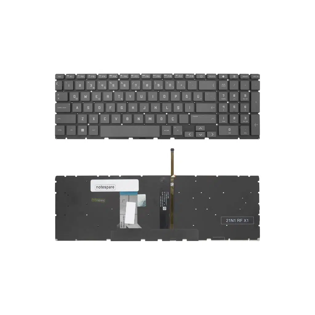 HP Uyumlu Victus Gaming 15-fb3706nt (B9KM3EA), 16-r0000nt (7P6G3EA) Klavye TR - Işıklı Siyah