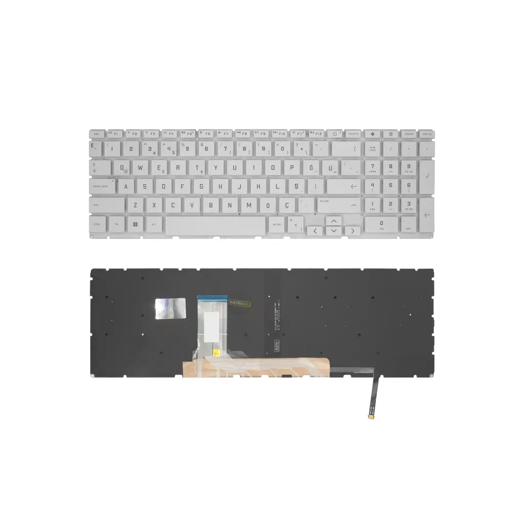 HP Uyumlu Victus Gaming 16-r0005nt (7P6B2EA), 16-r0006nt (7P632EA) Klavye TR - Işıklı Beyaz
