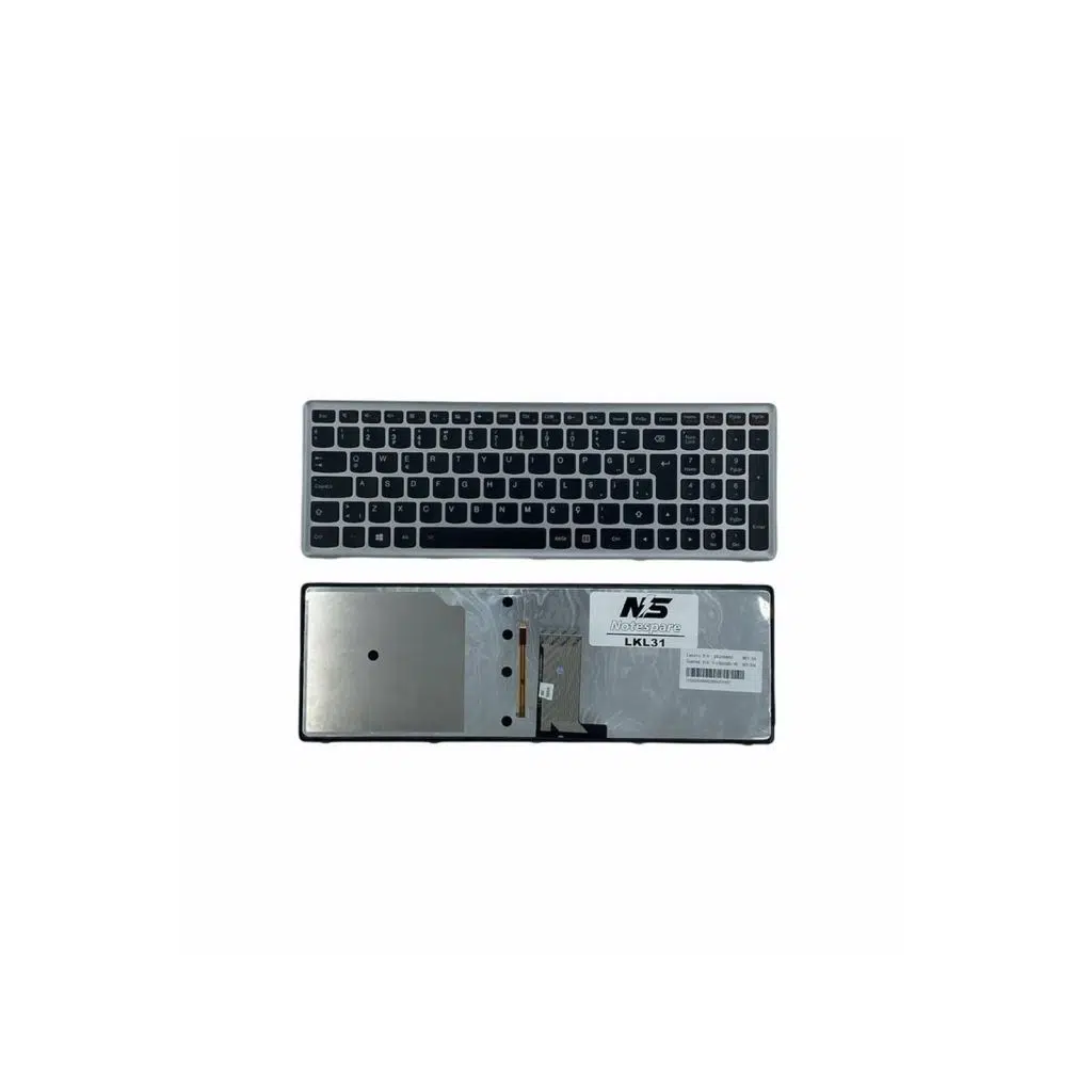 Lenovo Uyumlu 25211355, 25211293 Klavye TR - Işıklı Gümüş Gri