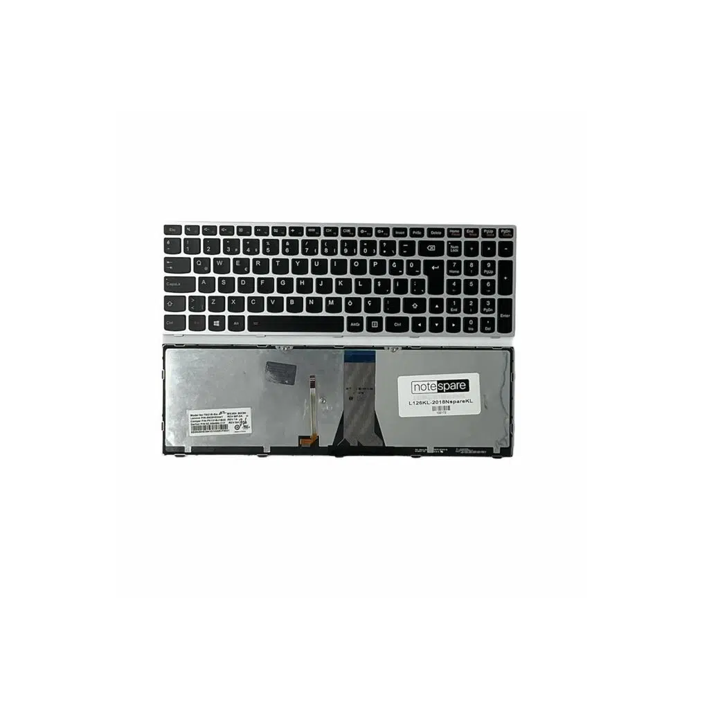 Lenovo Uyumlu 25215224, 25215254, 25215284, 5N20H03435 Klavye TR - Işıklı Gümüş Gri