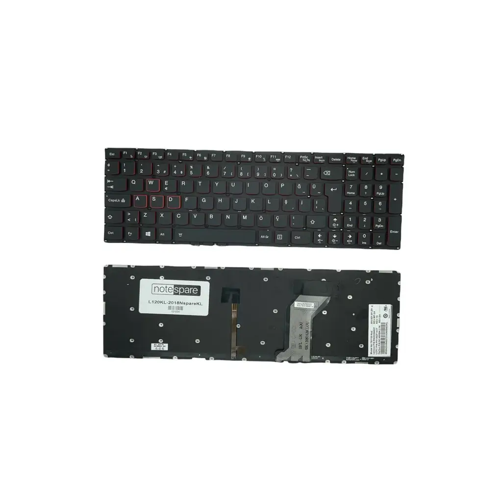 Lenovo Uyumlu Flex 3-1570, Flex 3-1580 Klavye TR - Işıklı Siyah