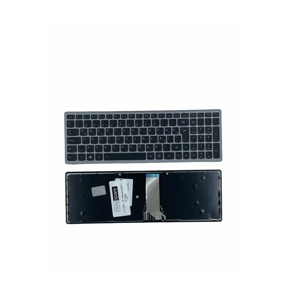 Lenovo Uyumlu IdeaPad G505S Type 80AA, G505S Type 80AM Klavye TR - Gümüş Gri