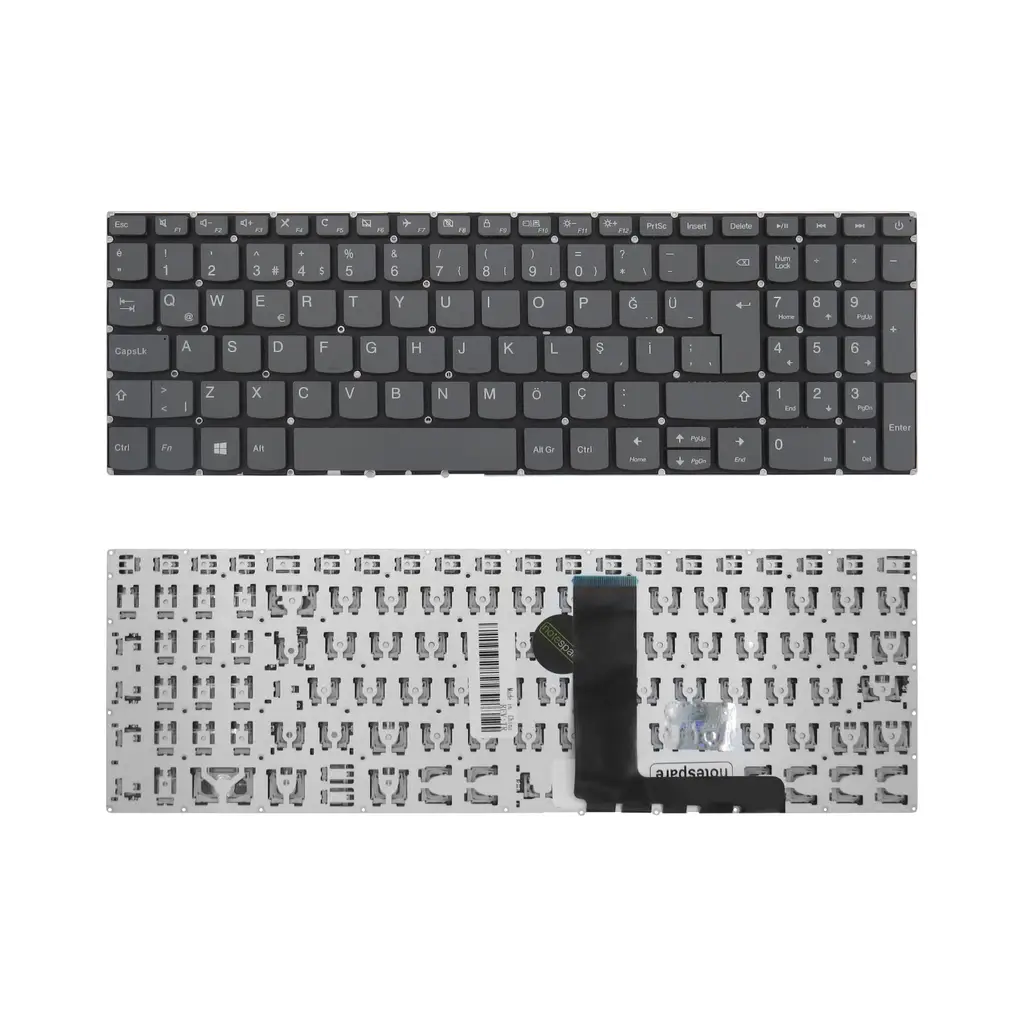 Lenovo Uyumlu IdeaPad L3-15ITL6 82HL009HTX, L3-15ITL6 82HL009JTX Klavye TR - Power Tuşlu Füme