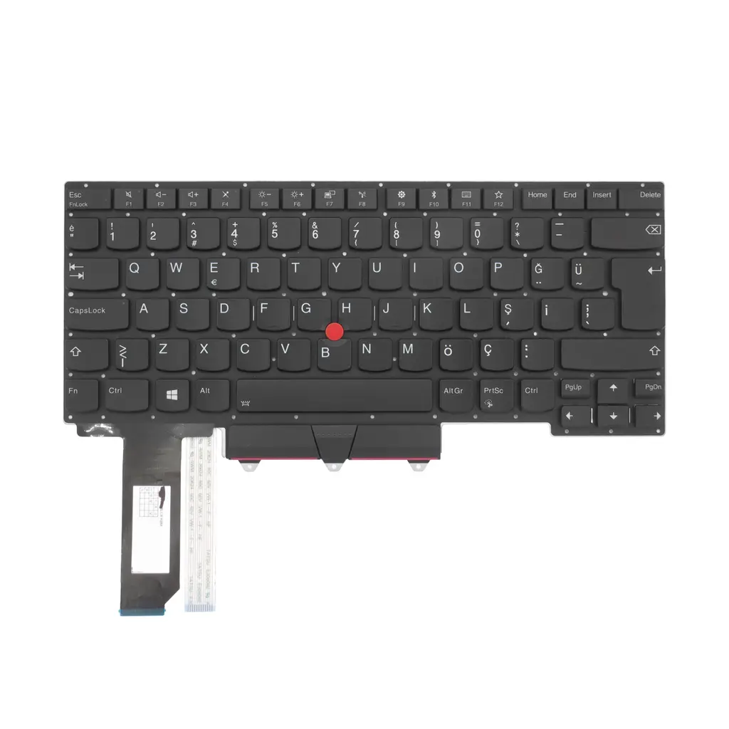Lenovo Uyumlu ThinkPad E14 20RA000WTX, E14 20RA000XTX Klavye TR - Işıklı Siyah