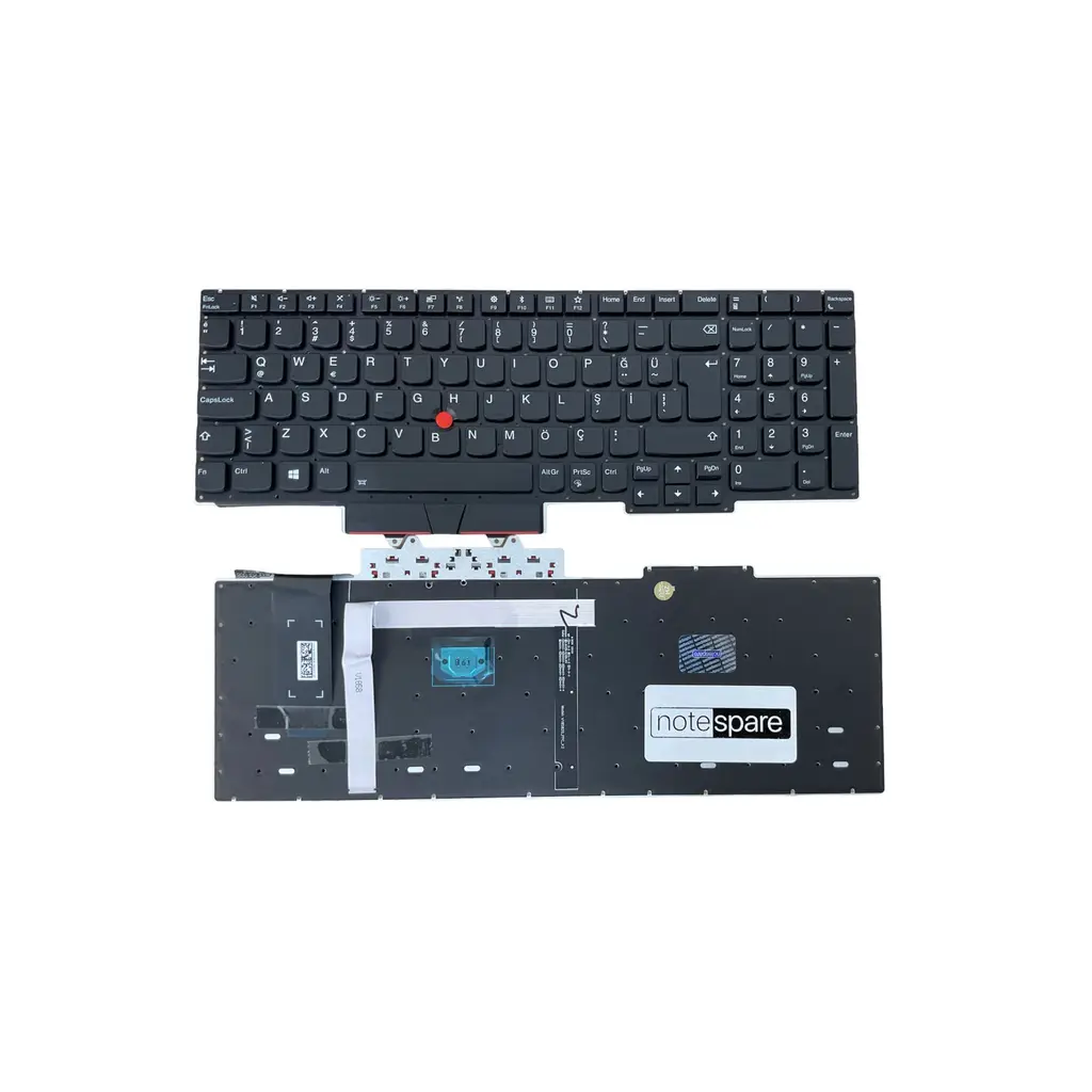 Lenovo Uyumlu ThinkPad E15 20RD0061TX, E15 20RD0062TX Klavye TR - Işıklı Siyah