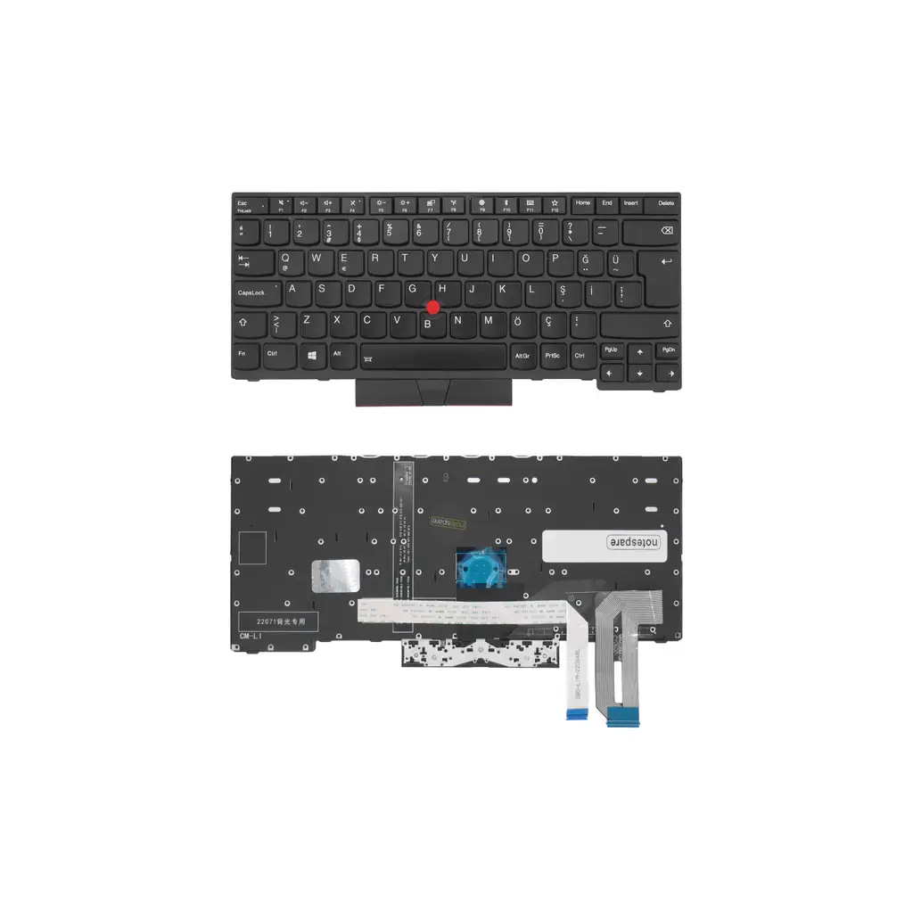 Lenovo Uyumlu ThinkPad E495 20NE0008TX, E495 20NE0009TX Klavye TR - Işıklı Siyah