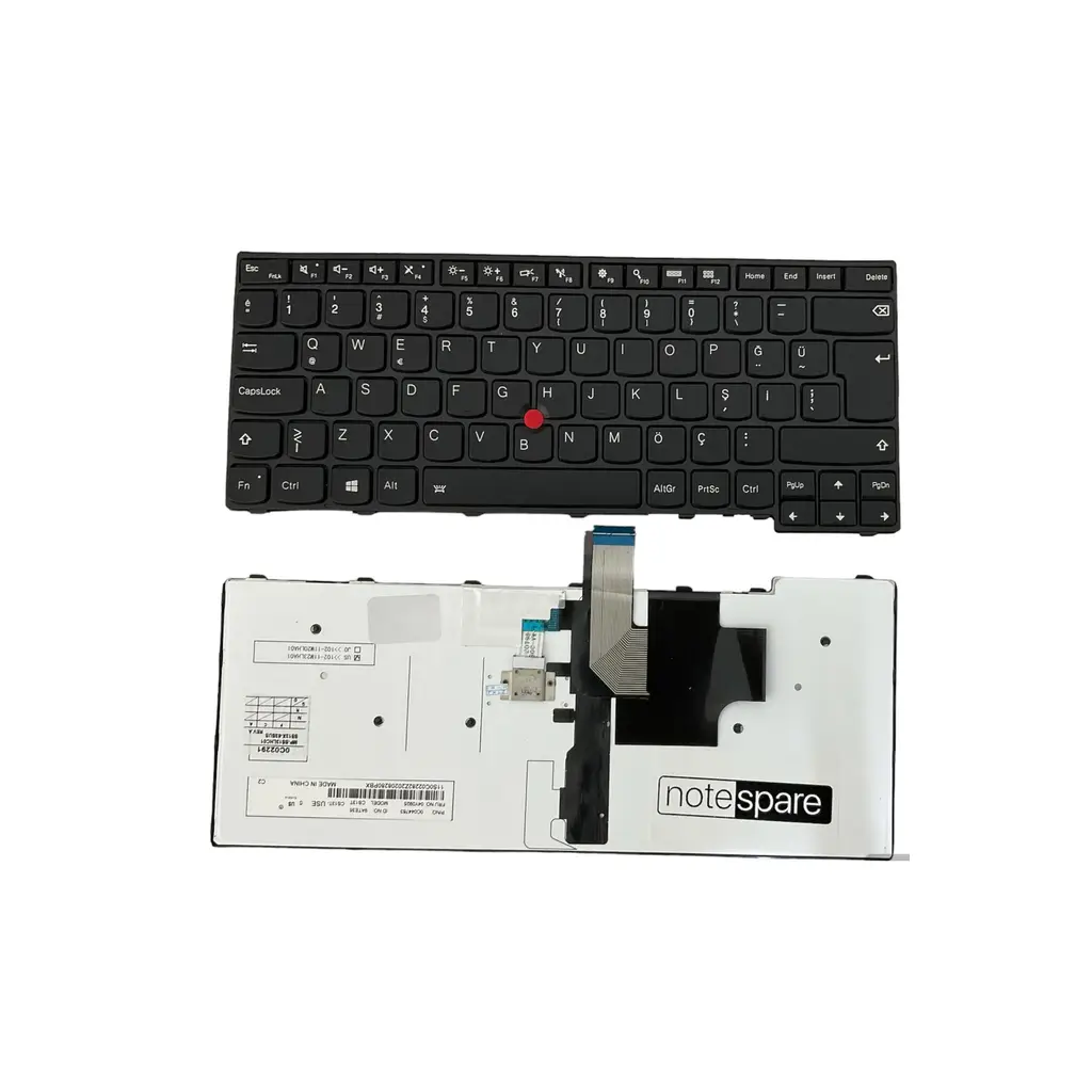 Lenovo Uyumlu ThinkPad T450, T450S, T460, T460S Klavye TR - Işıklı Siyah Versiyon 2