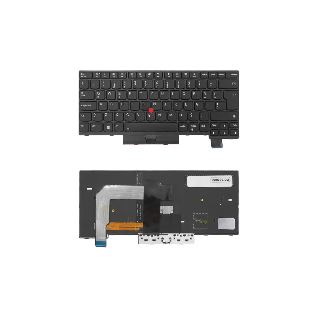 Lenovo Uyumlu ThinkPad T470 Type 20HD, T470 Type 20HE Klavye TR - Işıklı Siyah
