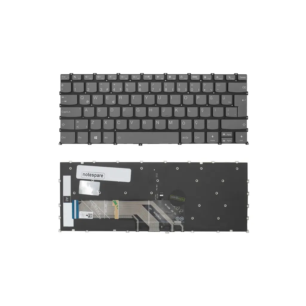 Lenovo Uyumlu V14 G4-IRU 83A000GDTX Klavye TR - Işıklı Füme