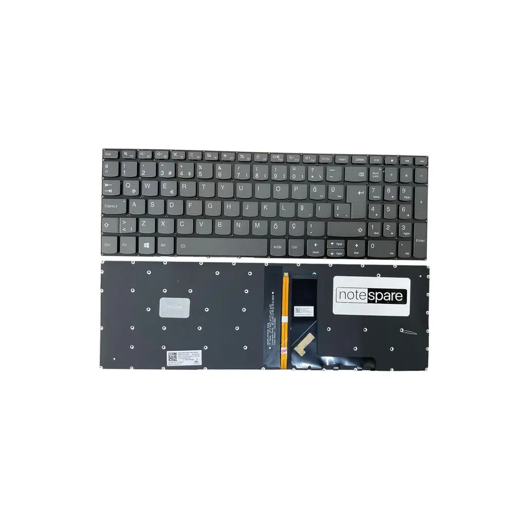 Lenovo Uyumlu V15-IIL 82C500Y3TX Klavye TR - Işıklı Power Tuşsuz Füme