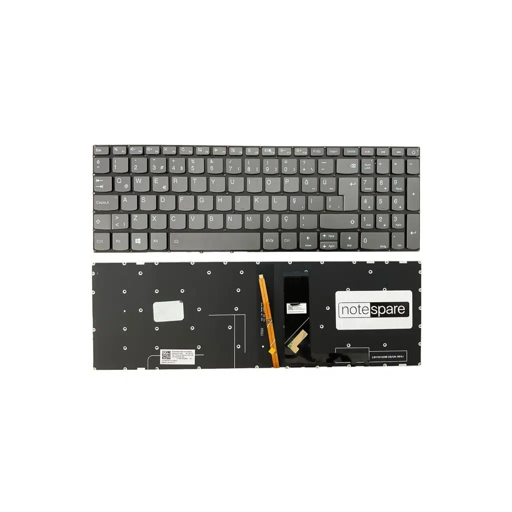 Lenovo Uyumlu V15-IWL 81YE000ATX Klavye TR - Işıklı Power Tuşlu Füme