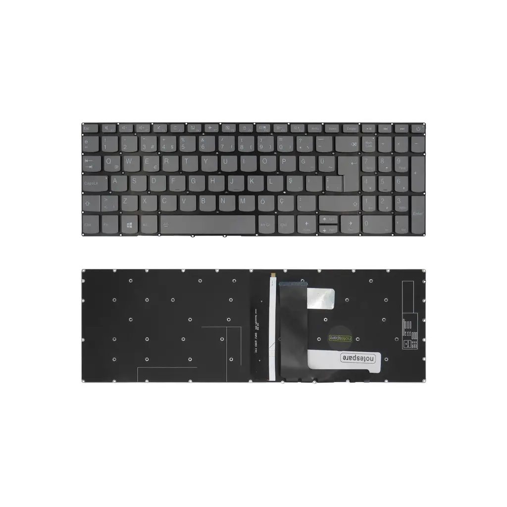 Lenovo Uyumlu V17 G2-ITL Type 82NX Klavye TR - Işıklı Power Tuşlu Füme