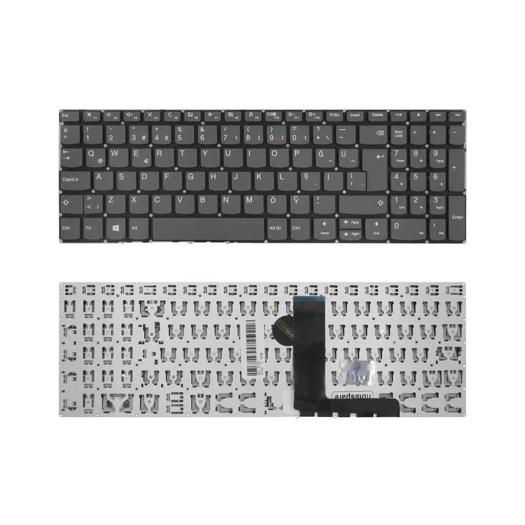 Lenovo Uyumlu V17 G2-ITL Type 82NX Klavye TR - Power Tuşsuz Füme