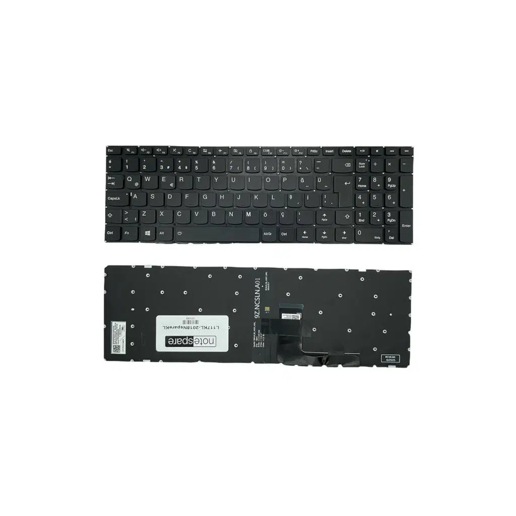 Lenovo Uyumlu V310-15IKB Type 80T3, V310-15ISK 80SY026ATX Klavye TR - Işıklı Siyah