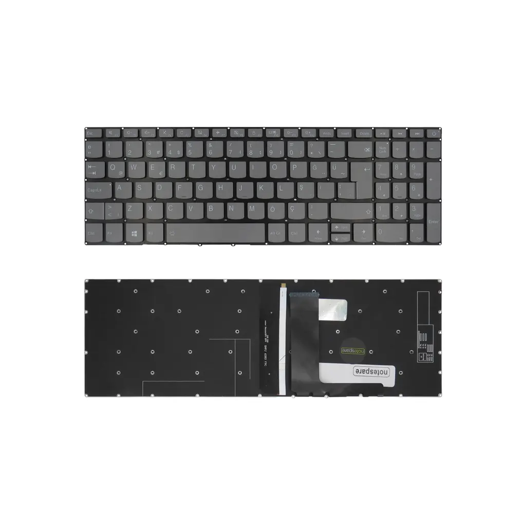 Lenovo Uyumlu V340-17IWL Type 81RG Klavye TR - Işıklı Power Tuşlu Füme