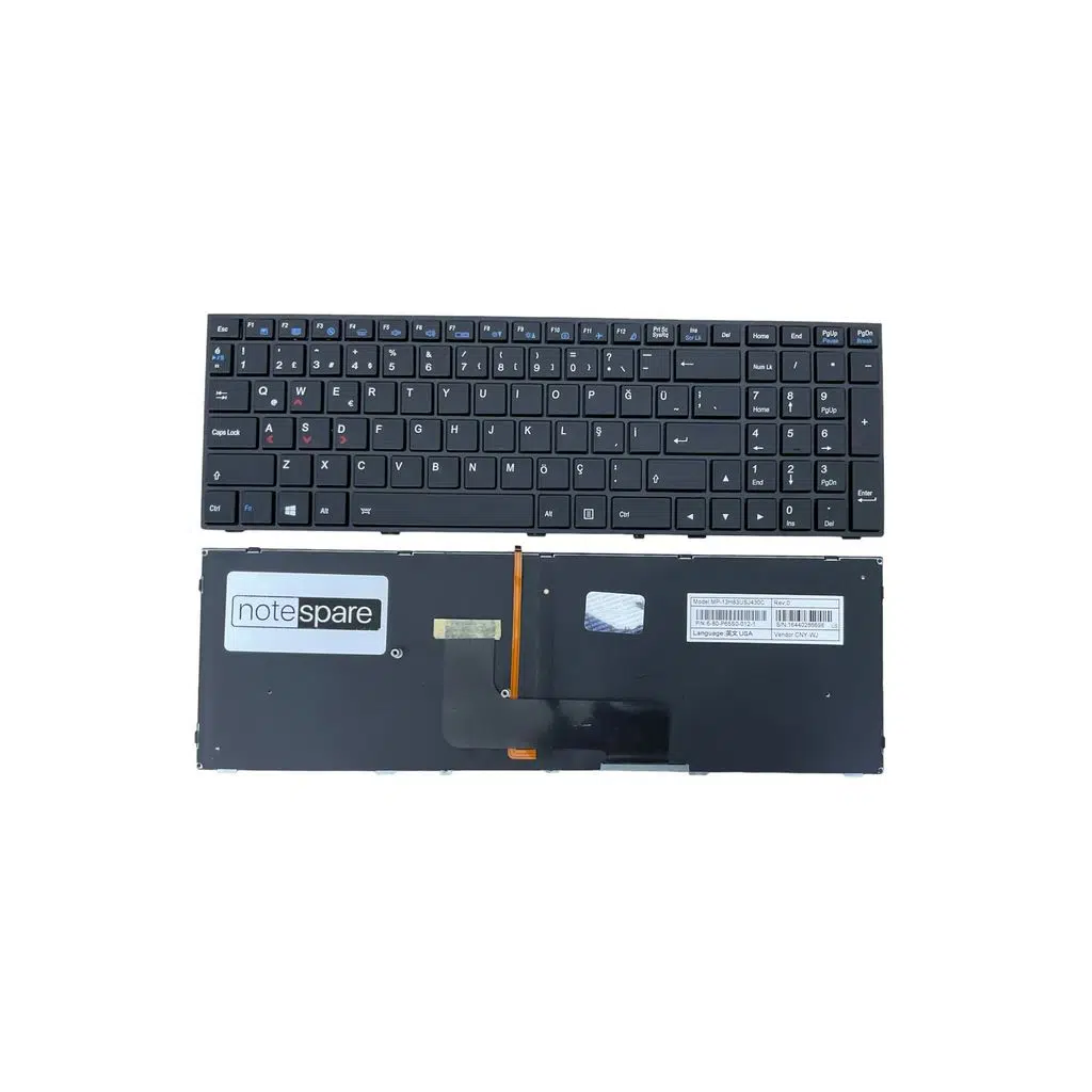 Monster ile Uyumlu Abra A7 V6.3, A7 V6.3.1, A7 V6.3.2 Notebook Klavye Işıklı Siyah TR