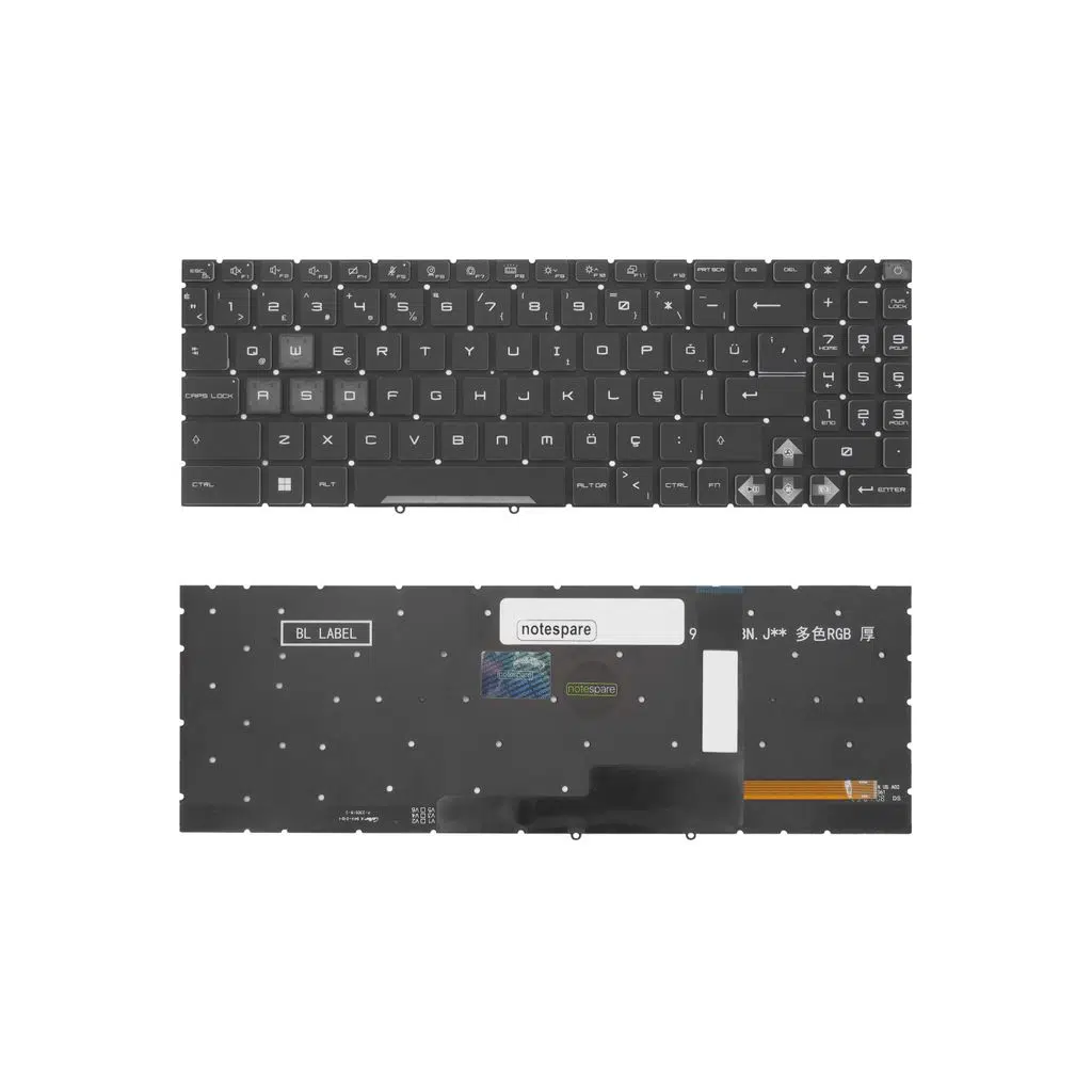 Monster Uyumlu Semruk S7 V9.1.1, S7 V9.1.2 Klavye TR - Ver. 3 RGB Işıklı Siyah