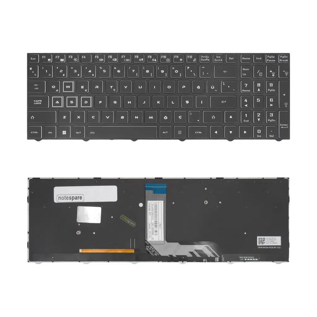 Monster Uyumlu Tulpar T7 V23.1, T7 V23.1.1 Klavye TR - Işıklı - RGB Aydınlatma
