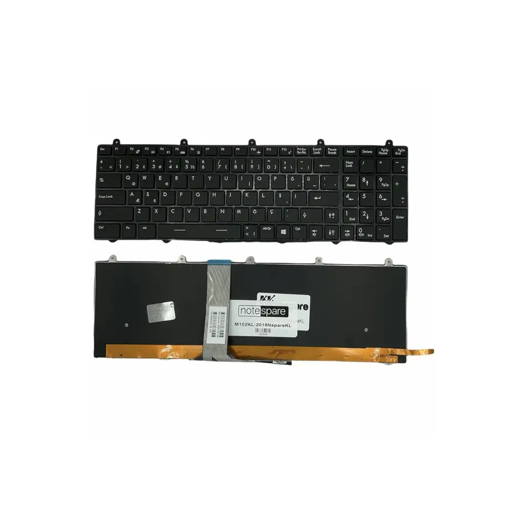 Msi ile Uyumlu GE60 0NC-037TR, GE60 0ND-453TR, GE60 0ND-459XTR Notebook Klavye Işıklı Siyah TR