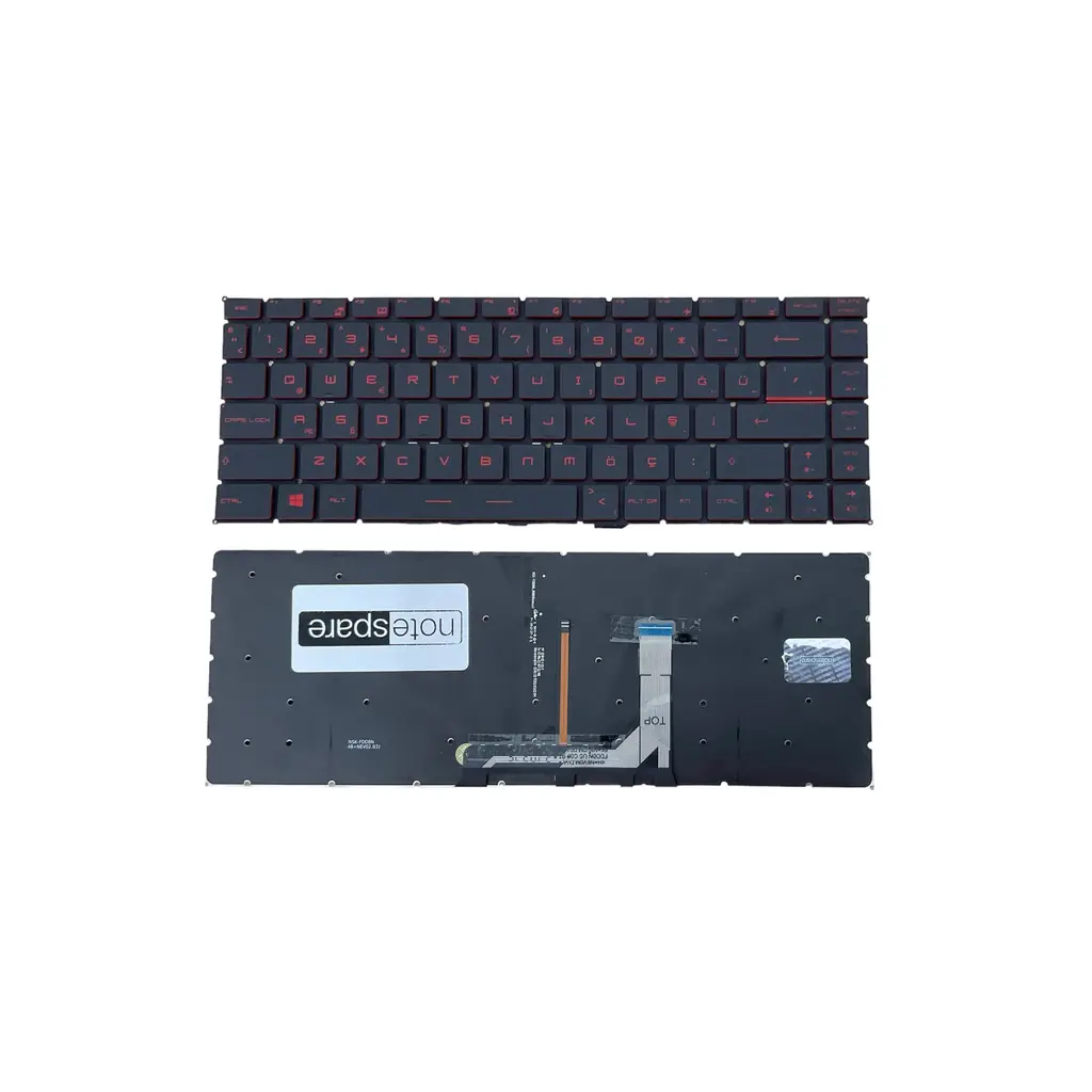 Msi Uyumlu GF63 Thin 12VE-083XTR Klavye TR - Işıklı Siyah - Kırmızı Tuşlu
