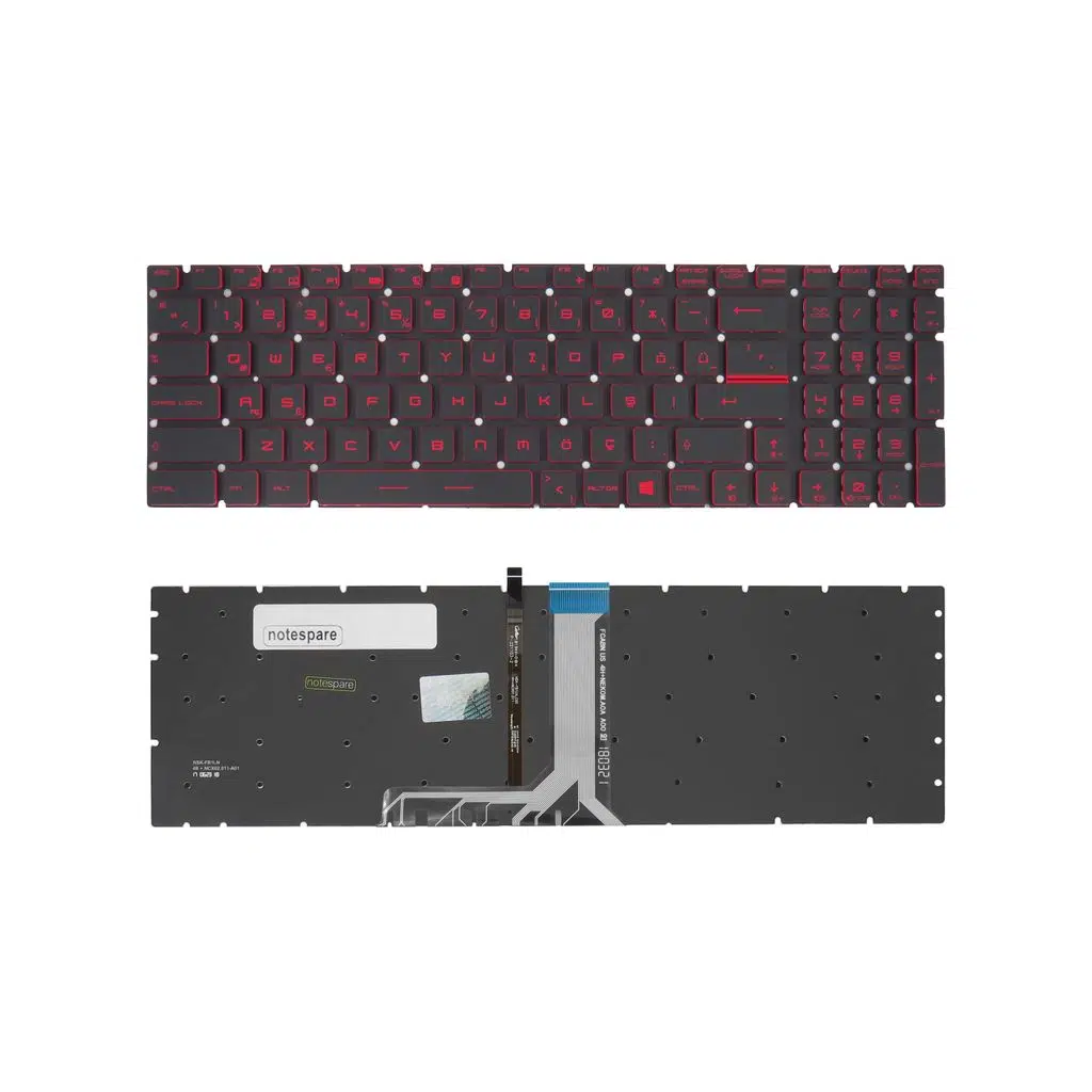 MSI Uyumlu GT73VR 6RE Titan SLI, GT73VR 6RF Titan Pro 4K Klavye TR - Işıklı - Kırmızı Aydınlatma