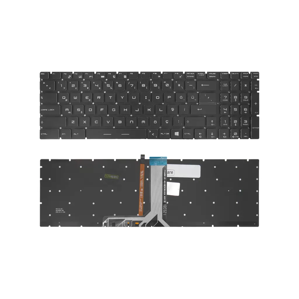 MSI Uyumlu MS-16J5 (GP62), MS-16J5 (PE60) Klavye TR - Işıklı - RGB Aydınlatma