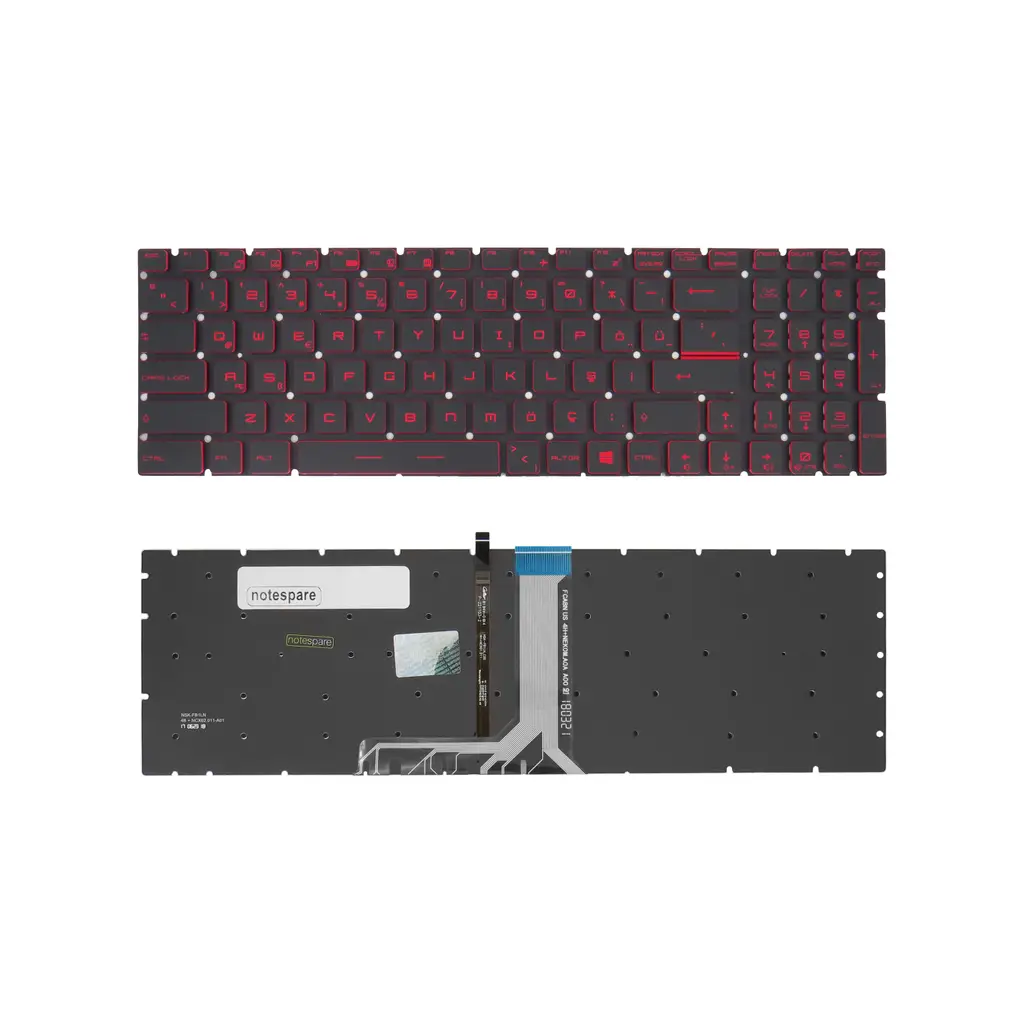 MSI Uyumlu MS-16J6, MS-16J7, MS-1771, MS-1772 Klavye TR - Işıklı - Kırmızı Aydınlatma