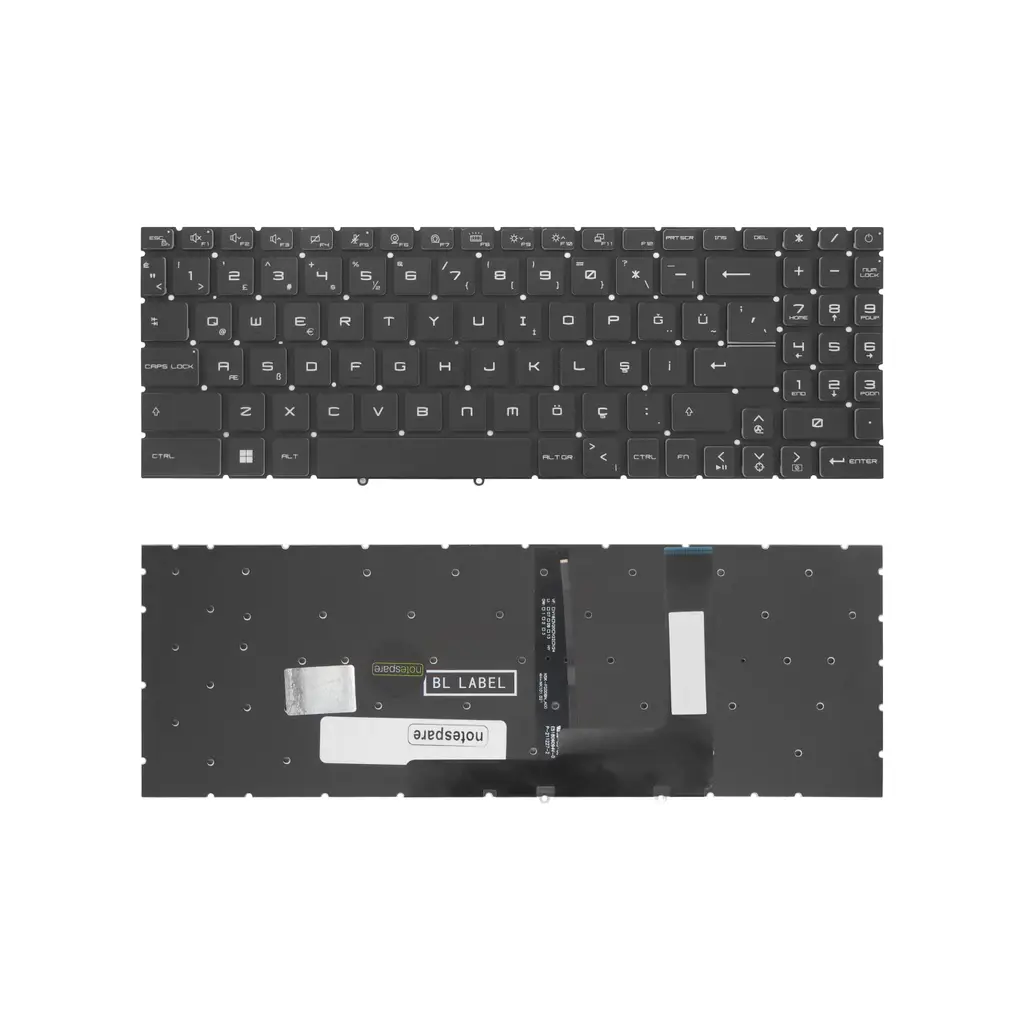 MSI Uyumlu Vector GP68HX 13VH-208XTR, GP68HX 13VH-227XTR Klavye TR - Ver. 1 RGB Işıklı Siyah