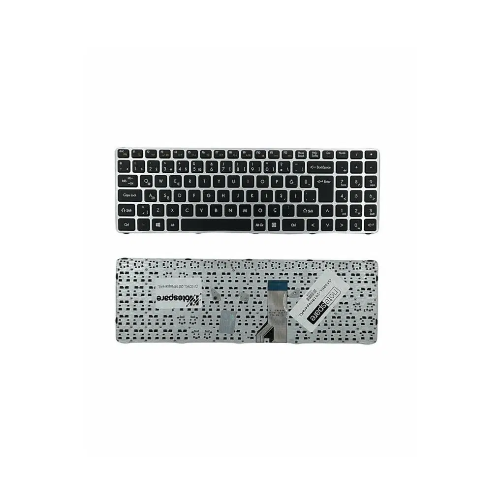 Quanta ile Uyumlu TWD Notebook Klavye Gümüş Gri TR