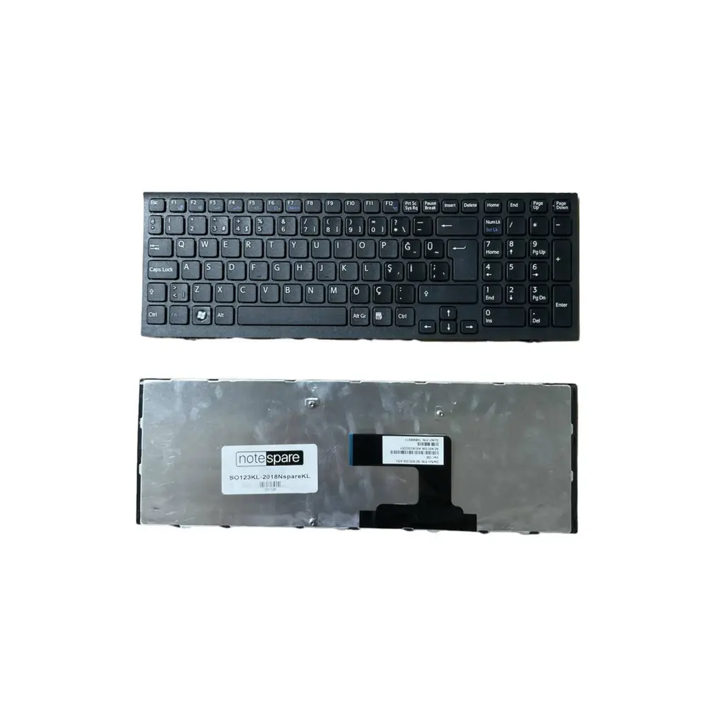 Sony ile Uyumlu 9Z.N5CSW.A0L, 9Z.N5CSW.B0F, 9Z.N5CSW.B0T, 9Z.N5CSW.C01 Notebook Klavye Siyah TR