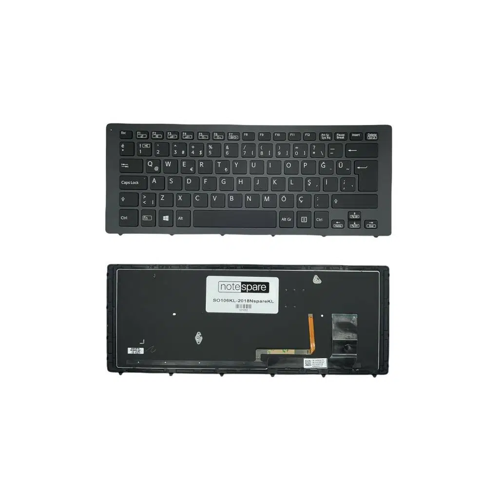 Sony ile Uyumlu Vaio Fit 15A Multi-flip Notebook Klavye Işıklı Siyah TR