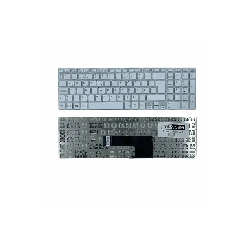 Sony Uyumlu Vaio Fit SVF15, SVF-15, SVF152, SVF153 Klavye TR - Beyaz