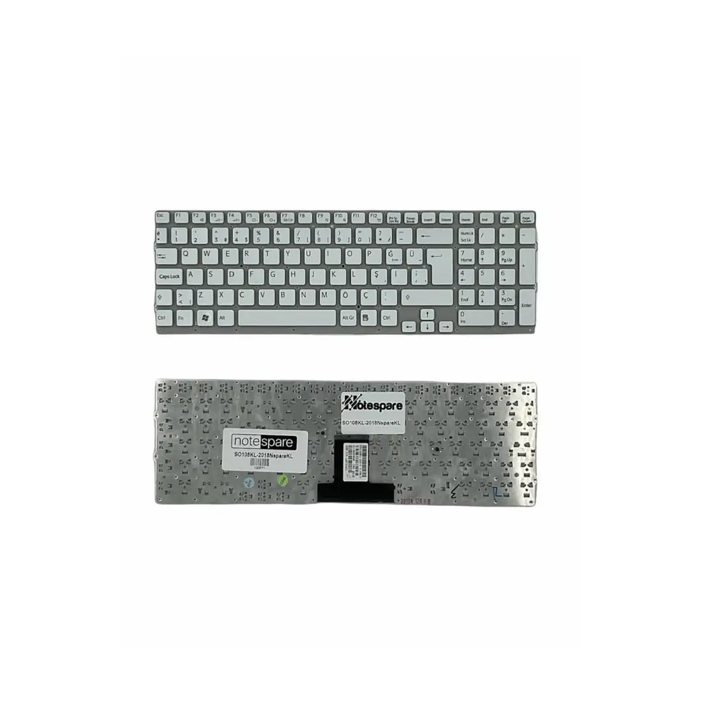 Sony Uyumlu Vaio PCG-71311M, PCG-71312L, PCG-71313L, PCG-71313M Klavye TR - Beyaz