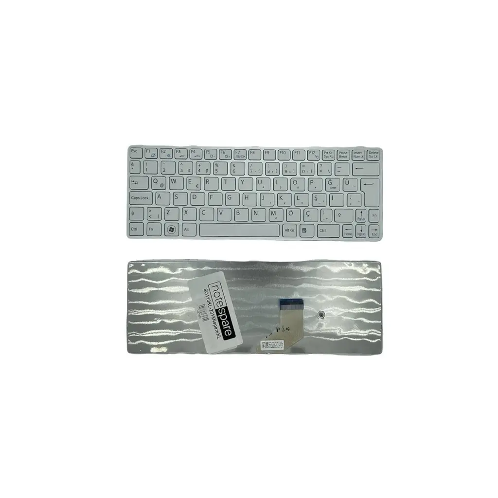Sony Uyumlu Vaio SVE11113FXB, SVE11113FXW, SVE11115EC, SVE11115ECB Klavye TR - Beyaz