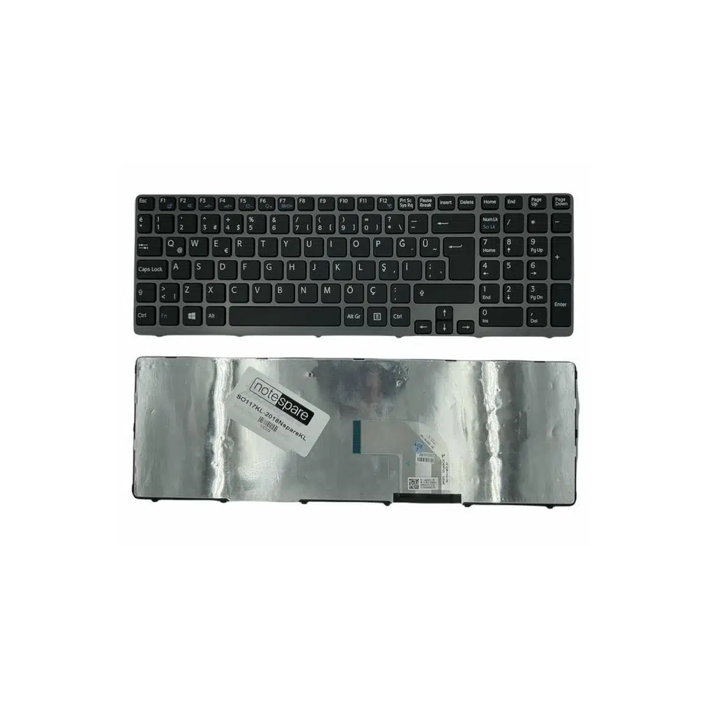 Sony Uyumlu Vaio SVE1712C5E, SVE1712E1R, SVE1712E4E Klavye TR - Siyah