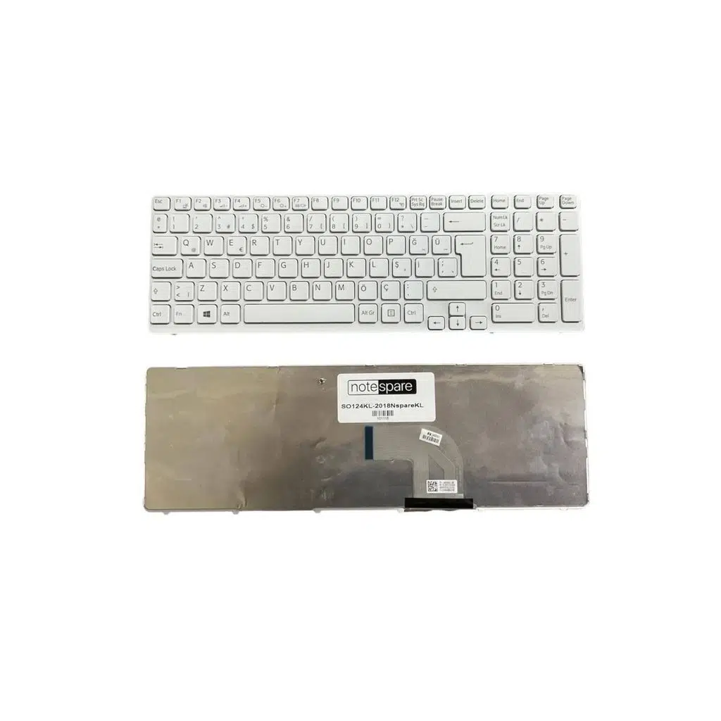 Sony Uyumlu Vaio SVE1712C5E, SVE1712E1R, SVE1712E4E Klavye TR - Beyaz