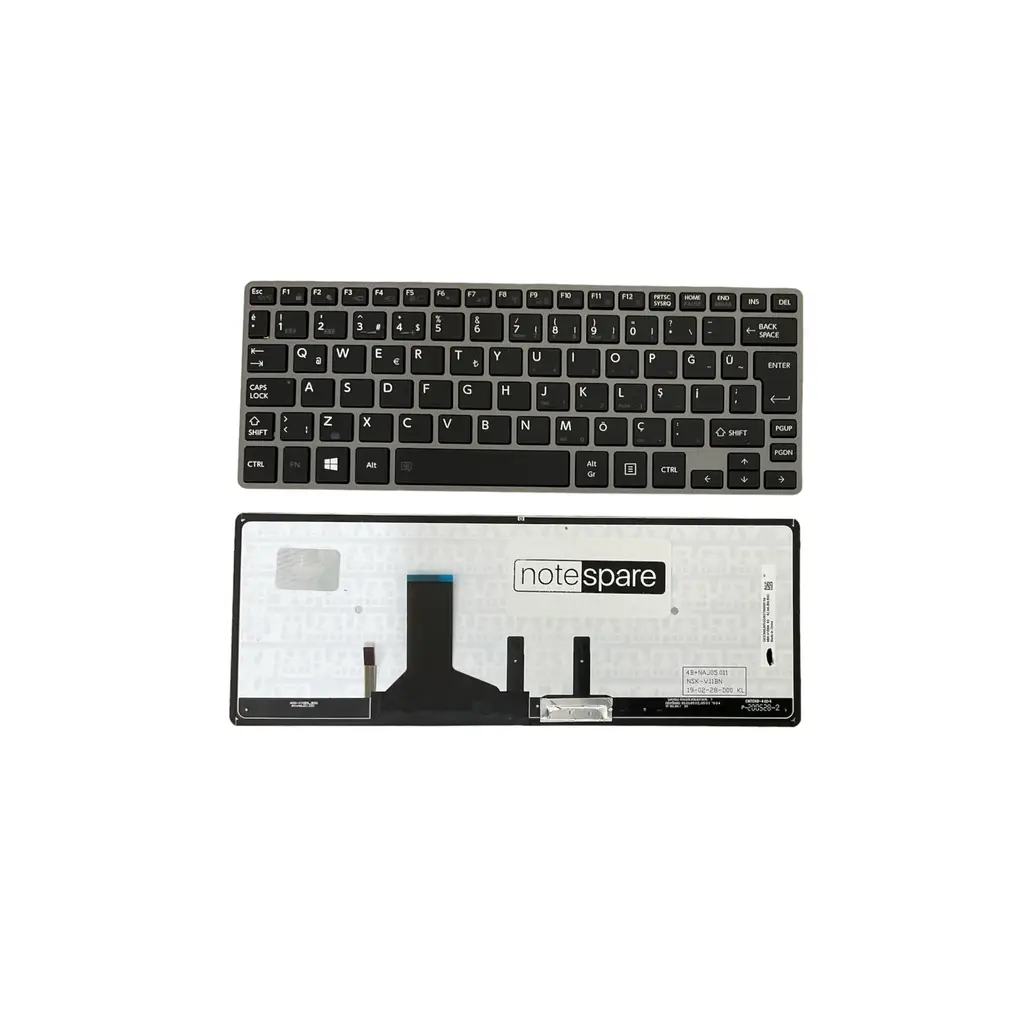 Toshiba ile Uyumlu Portege Z30-A-10P, Z30-A-124, Z30-A-12T Notebook Klavye Işıklı Siyah TR