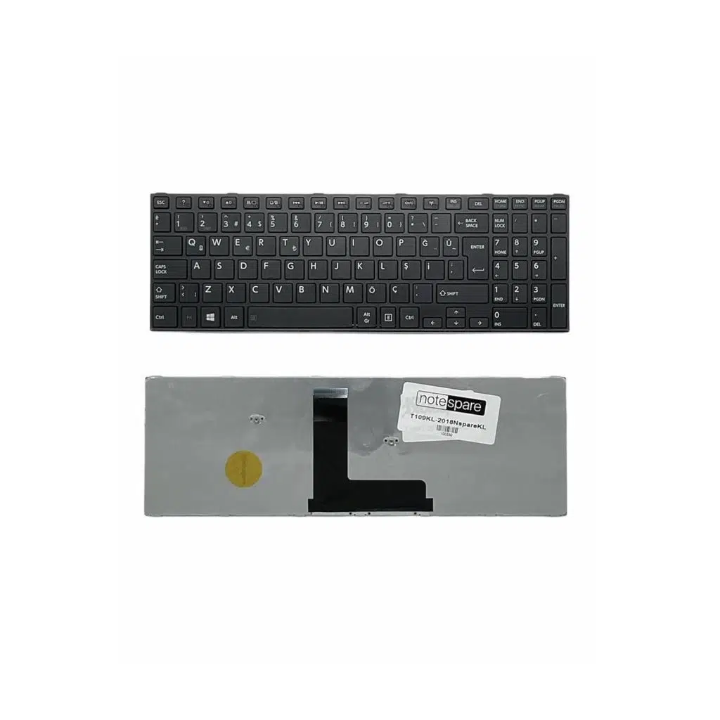 Toshiba ile Uyumlu Satellite C50-B-15V, C50-B-160, C50-B-171, C50-B-173 Notebook Klavye Siyah TR