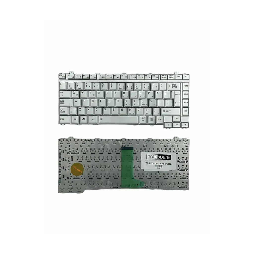 Toshiba Uyumlu K000033230, K000046950, K000049420, K000053110 Klavye TR - Gümüş Gri