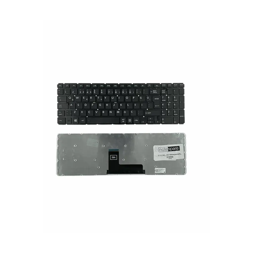 Toshiba Uyumlu RADIUS 15 P50W-C, 15 P50W-C-10L Klavye TR - Siyah