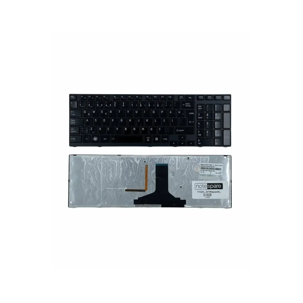 Toshiba Uyumlu Satellite A660-17K, A660-17M, A660-17U Klavye TR - Işıklı Siyah