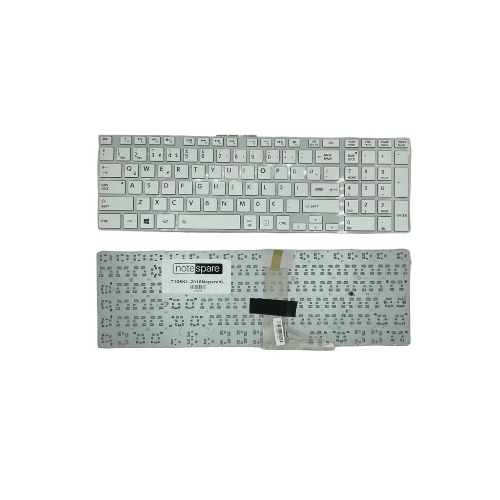 Toshiba Uyumlu Satellite C55-A-13G, C55-A-13H, C55-A-13J, C55-A-13M Klavye TR - Beyaz